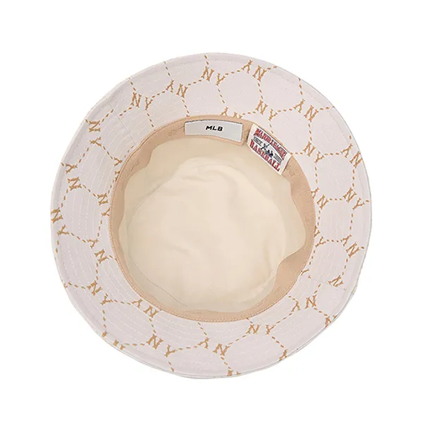 Mũ MLB Dia Monogram Bucket Hat New York Yankees 3AHTM114N-50BKS Màu Trắng Ngà Size 57