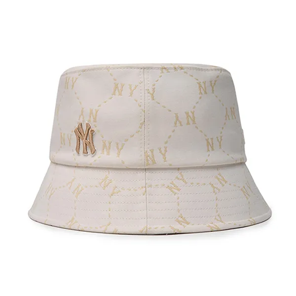 Mũ MLB Dia Monogram Bucket Hat New York Yankees 3AHTM114N-50BKS Màu Trắng Ngà Size 57