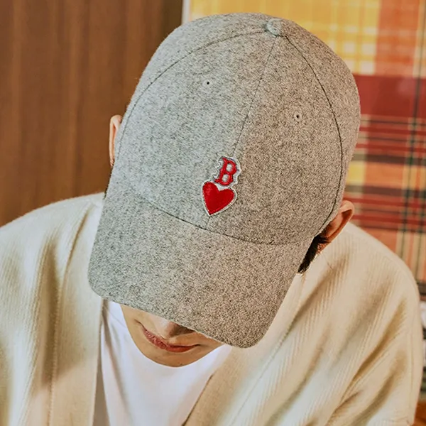 Mũ MLB Heart Wool Structure Ball Cap BOS 3ACPH0136-43MGS Màu Xám