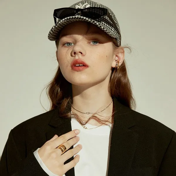 Mũ MLB Hound Tooth N-Cover Ball Cap New York Yankees Black 32CPFR011-50L Màu Đen Kẻ Trắng