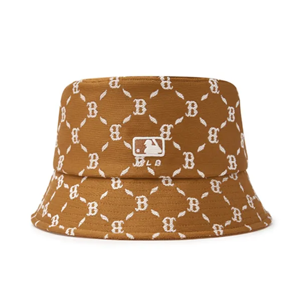 Mũ MLB Jacquard Dia Monogram Boston Red Sox Bucket Hat 3AHTM024N-43CAS Màu Nâu Size 57