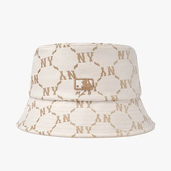 Mũ MLB Jacquard Dia Monogram New York Yankees Bucket Hat 3AHTM024N-43CRD Màu Trắng Size 57