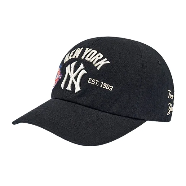 Mũ MLB Korea Vintage Patch Unstructured Ball Cap New York Yankees 3ACPB175N-50BKS Màu Đen
