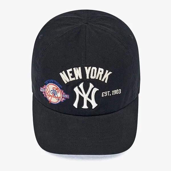 Mũ MLB Korea Vintage Patch Unstructured Ball Cap New York Yankees 3ACPB175N-50BKS Màu Đen
