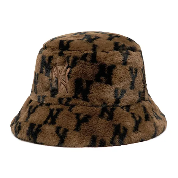 Mũ MLB Monogram Fur Hat New York Yankees 3AHTM0316-50BRD Màu Nâu Size 57