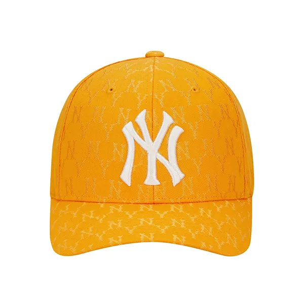 Mũ MLB Monogram Jacquard Curved Adjustable Cap NY Mustard 32CPFC111 50D Màu Vàng