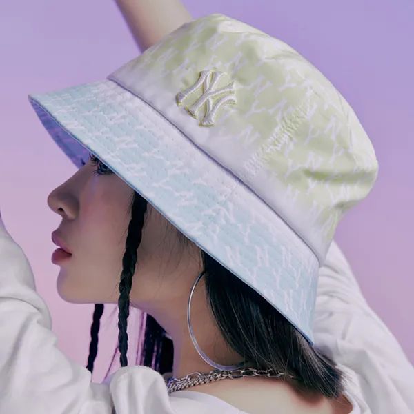 Mũ MLB Monogram Tie-Dying New York Yankees Bucket Hat 32CP32111-50U Màu Vàng/Xanh Size 57