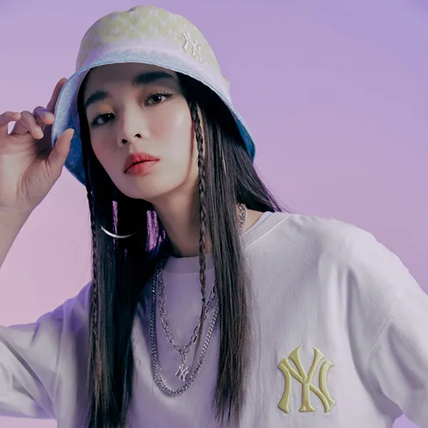 Mũ MLB Monogram Tie-Dying New York Yankees Bucket Hat 32CP32111-50U Màu Vàng/Xanh Size 57