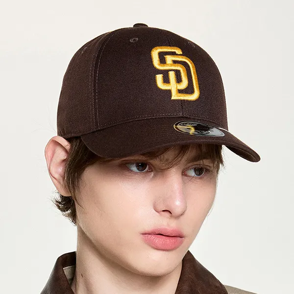 Mũ MLB Signature Structure Ball Cap San Diego Padres 3ACPBB15N-13BR Màu Nâu Đen Size 57