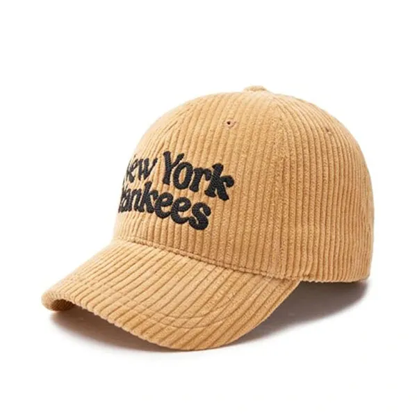 Mũ MLB Varsity Corduroy Cursive Ball Cap NY Yankess 3ACPWC236-50BGS Màu Be