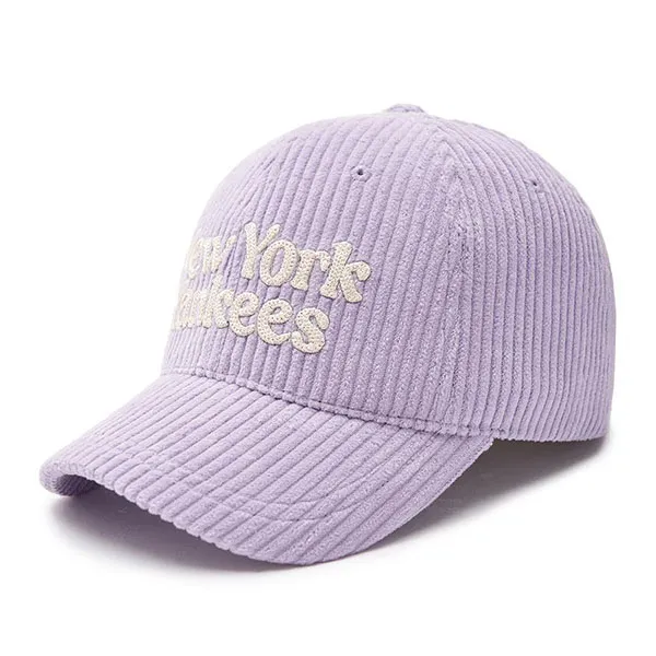 Mũ MLB Varsity Corduroy Cursive Ball Cap NY Yankess 3ACPWC236-50LDL Màu Tím