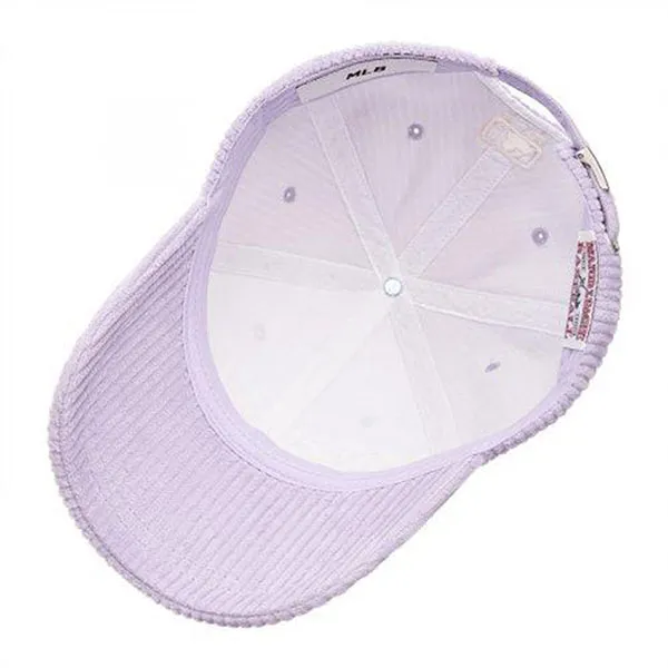 Mũ MLB Varsity Corduroy Cursive Ball Cap NY Yankess 3ACPWC236-50LDL Màu Tím