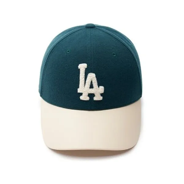 Mũ MLB Varsity LA Wool Textured Ball Cap Green 3ACPV0236-07GND Màu Xanh Trắng