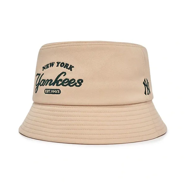 Mũ MLB Varsity Lettering Bucket Hat New York Yankees 3AHTV013N-50SAL Màu Be Size 57