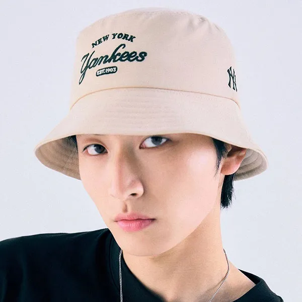 Mũ MLB Varsity Lettering Bucket Hat New York Yankees 3AHTV013N-50SAL Màu Be Size 57