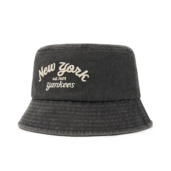 Mũ MLB Varsity Lettering Color Denim Bucket Hat NY Yankees 3AHTDS14N-50CGS Màu Xám Đen Size 57