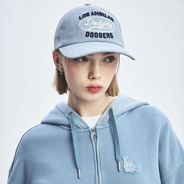 Mũ MLB Varsity Vintage Oval Stitch Cursive Unstructured Ball Cap Los Angeles Dodgers 3ACPV055N-07INL Màu Xanh Nhạt
