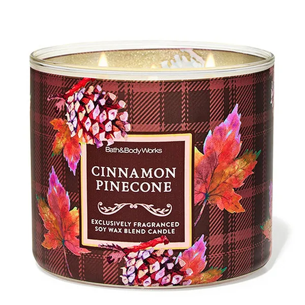 Nến Thơm 3 Bấc Bath & Body Works Cinnamon Pinecone 3-Wick Candle 411g