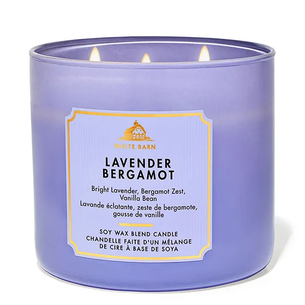 Nến Thơm 3 Bấc Bath & Body Works Lavender Bergamot 3-Wick Candle