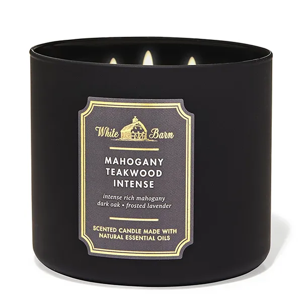 Nến Thơm Bath & Body Works Mahogany Teakwood Intense 3-Wick Candle 411g