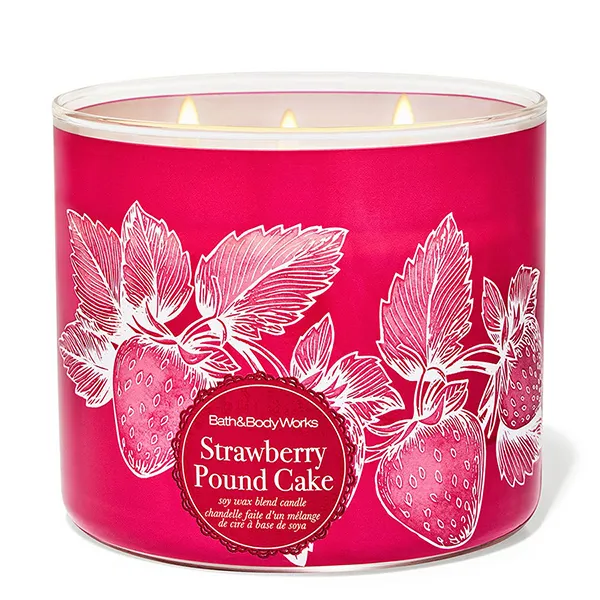 Nến Thơm Bath & Body Works Strawberry Pound Cake 3-Wick Candle 411g