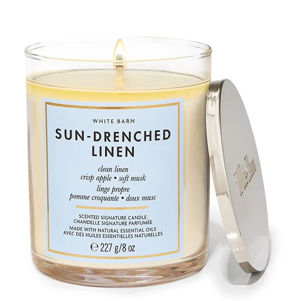 Nến Thơm Bath & Body Works Sun Drenched Linen Single Wick Candle 227g