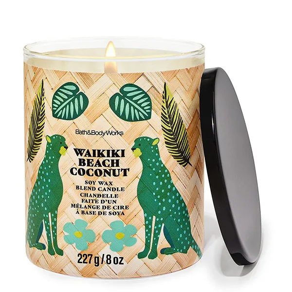 Nến Thơm Bath & Body Works Waikiki Beach Coconut Single Wick Candle 227g