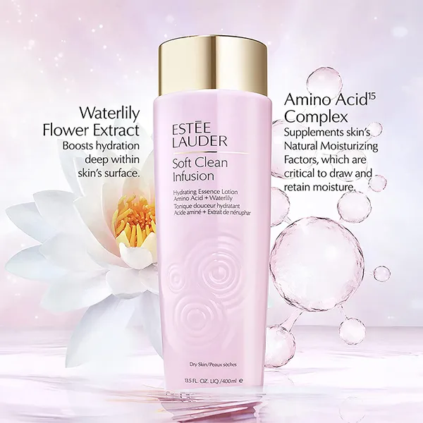 Nước Hoa Hồng Dưỡng Ẩm Da Estée Lauder Soft Clean Infusion Hydrating Essence Treatment Lotion 400ml
