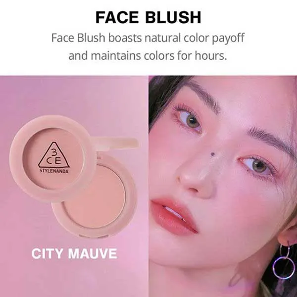 Phấn Má Hồng 3CE Mood Recipe Face Blush City Mauve Màu Hồng Khói
