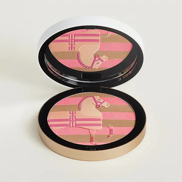 Phấn Má Hồng Hermès Rocabar Silk Powder Healthy Rosy Glow 01 Rocabar Rose Màu Hồng Rose