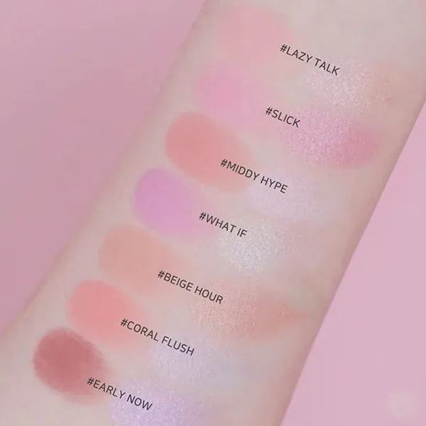 Phấn Má Hồng Kèm Bắt Sáng 3CE Blushlighter Lazy Talk Màu Hồng Đào Sữa