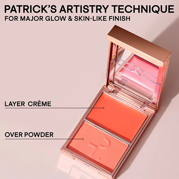 Phấn Má Hồng Patrick Ta Mini Major Headlines Double-Take Crème & Powder Blush Duo She's That Girl Màu Hồng Baby