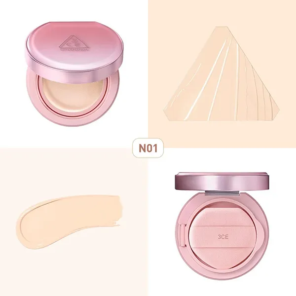 Phấn Nước Cushion 3CE Fitting Mesh Cover Cushion 11g (Kèm Lõi) Tone N01