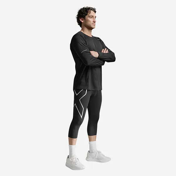 Quần Bó Thể Thao Nam 2XU Core Compression 3/4 Tights MA3850b-BLK/SIL Màu Đen Size M