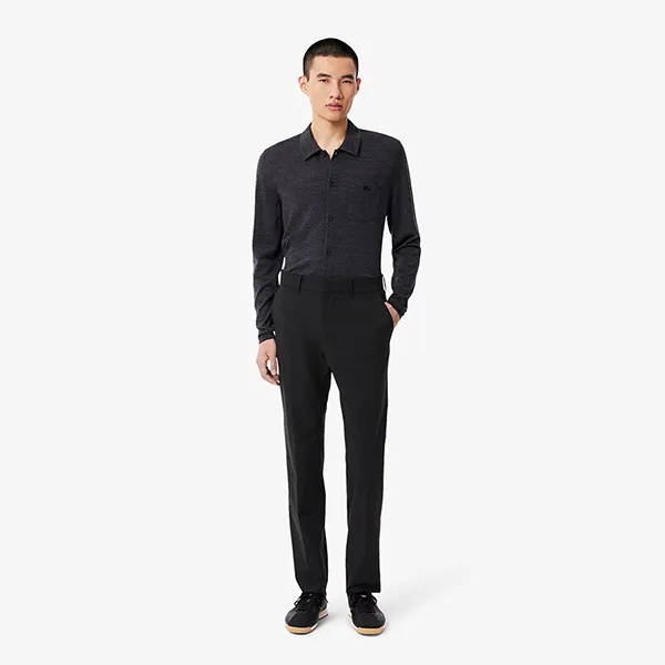 Quần Dài Nam Lacoste Straight Leg Trousers Lightweight Water Resistant Taffeta Fabric HH9930-031 Màu Đen Size 30