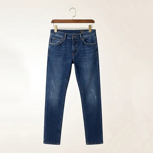 Quần Jean Nam Dolce & Gabbana D&G Tag Sport Skinny GY07LD GK209 Màu Xanh Đậm Size 46