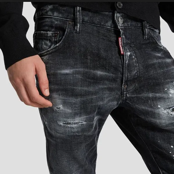Quần Jean Nam Dsquared2 Denim Skater 5 Pockets In Black S74LB1638 S30357 900 Màu Xám Đen Size 46