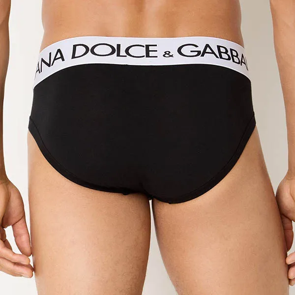 Quần Lót Nam Dolce & Gabbana D&G Slip Met Logoband M3PO3T Màu Đen Size 3