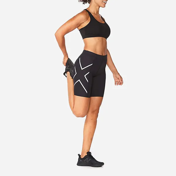 Quần Short Bó Thể Thao Nữ 2XU Core Compression WA4176b-BLK/SIL Màu Đen Size L