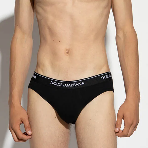 Quần Lót Nam Dolce & Gabbana D&G Black Logo Briefs M9C03J Màu Đen Size 3