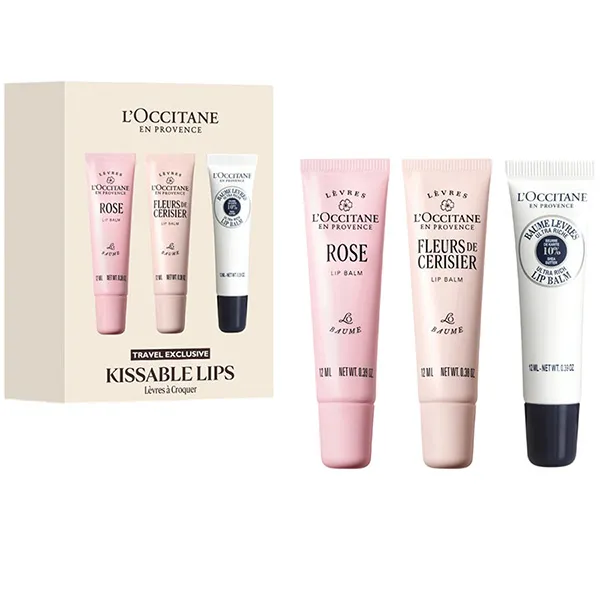 Set 3 Son Dưỡng L'Occitane Kissable Lips (3 x 12ml)