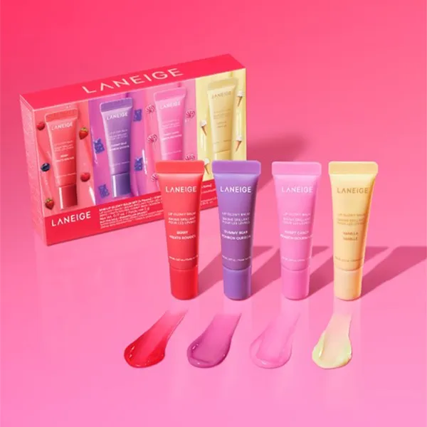 Set Son Dưỡng Laneige Mini Lip Glowy Balm 4 Món (5g x 4)