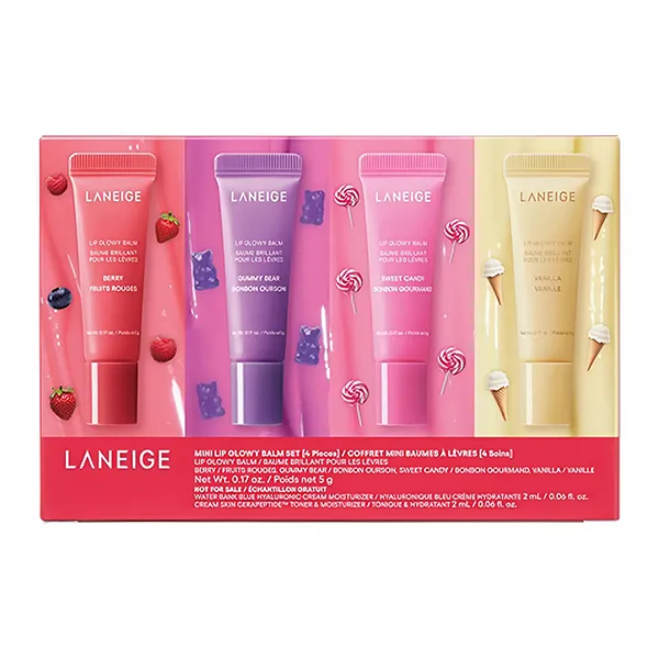 Set Son Dưỡng Laneige Mini Lip Glowy Balm 4 Món (5g x 4)