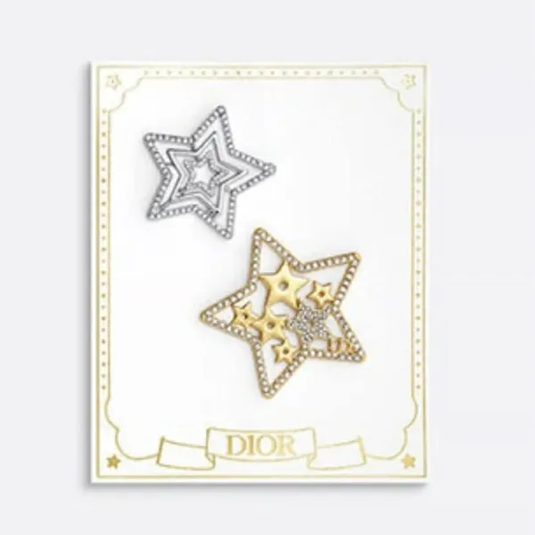 Set Son Kem Dior Addict Lip Tint 561 Natural Poppy Màu Đỏ Cam Và Kẹp Tóc Gold And Silver Star Hair Clips