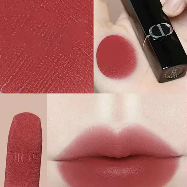 Set Son Lì Dior Rouge Velvet 999 - Màu Đỏ Và 720 - Màu Hồng Đất (2 Món)