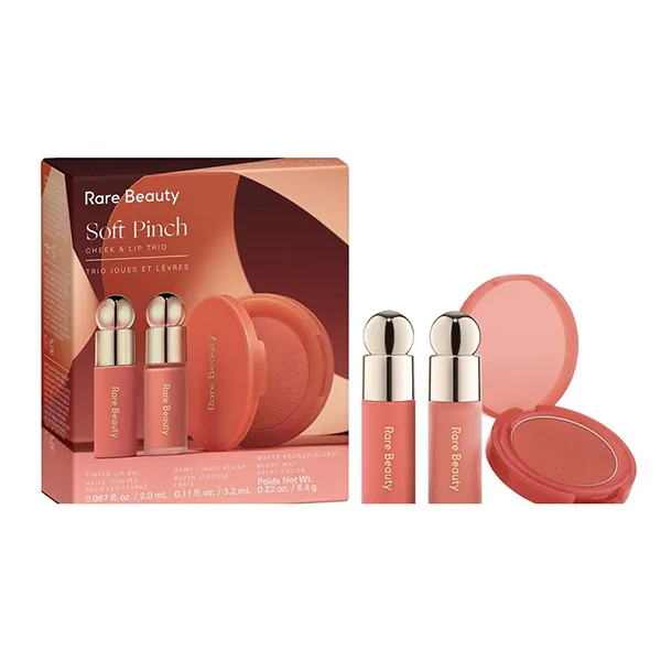 Set Trang Điểm Rare Beauty Soft Pinch Cheek & Lip Trio Makeup Gift Set 3 Món