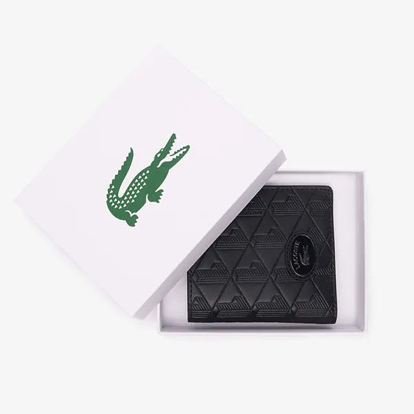 Ví Nam Lacoste Nomogramme Rfid Protect Compact Billfold NH4575MR 000 Màu Đen