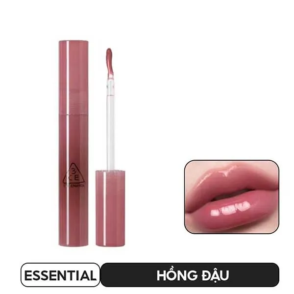 Son Bóng 3CE Drop Glow Gel Essential Màu Hồng Đậu 4g