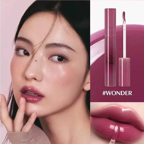 Son Bóng 3CE Drop Glow Gel Wonder Màu Hồng Mận 4g