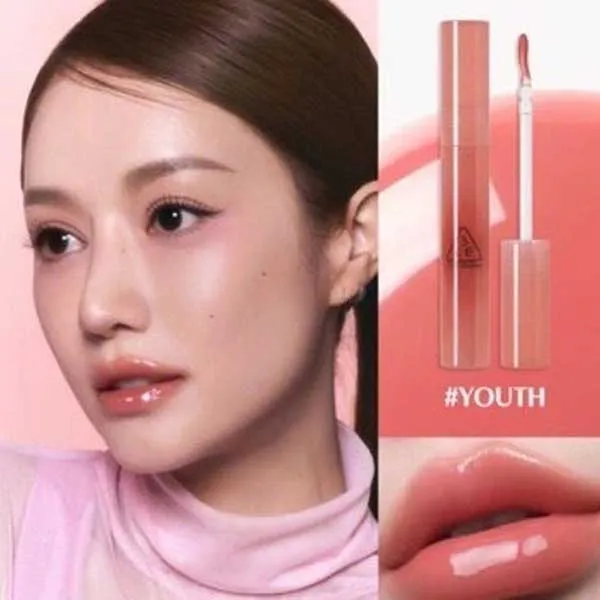 Son Bóng 3CE Drop Glow Gel Youth Màu Hồng San Hô 4g